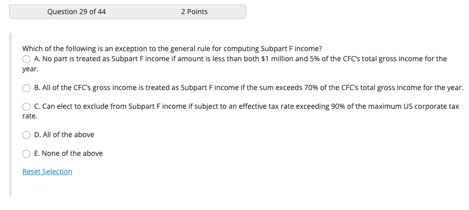 Solved Question 28 of 44 2 Points USACo wants to borrow | Chegg.com