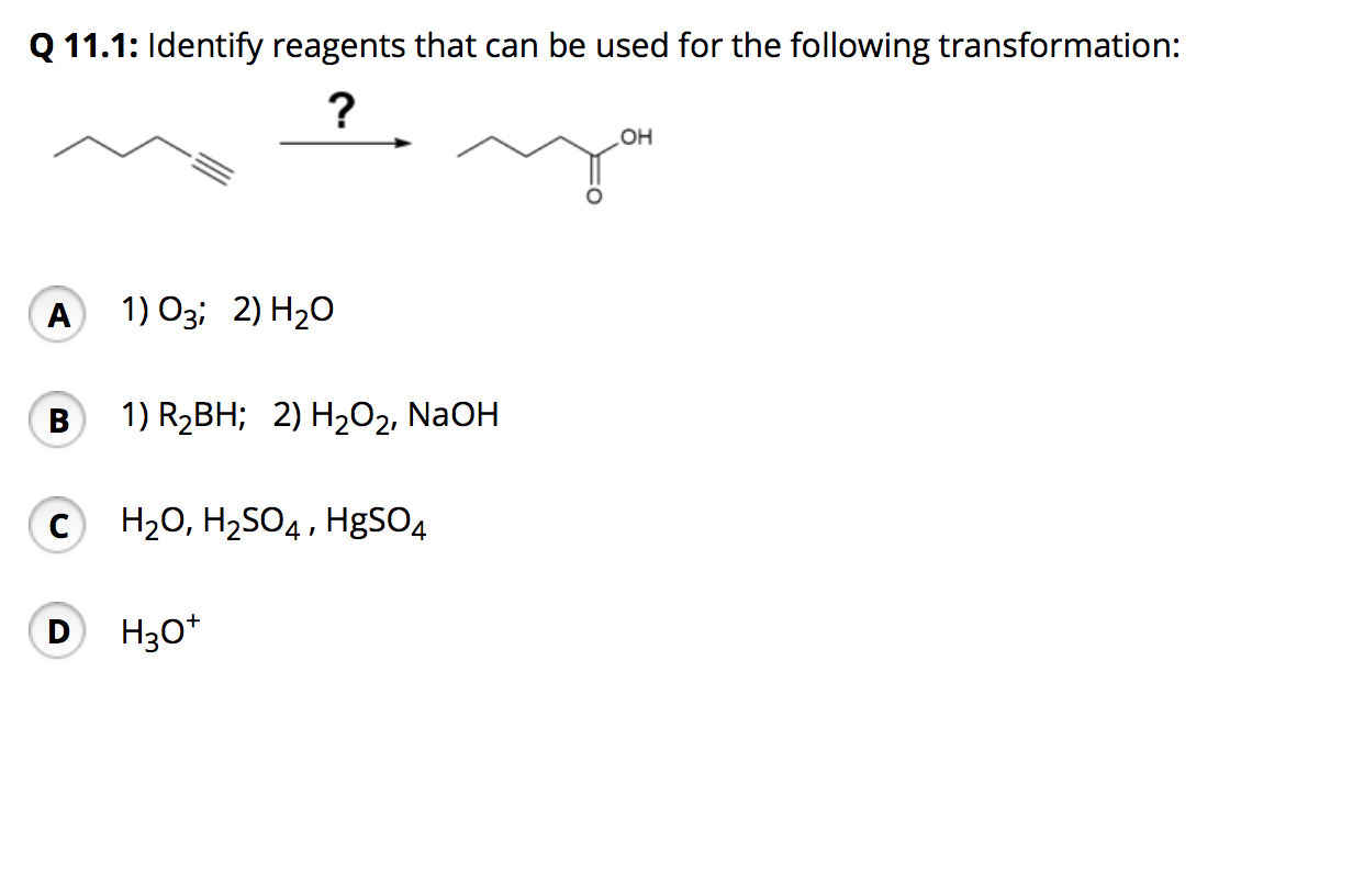 Solved Identify The Reagents To Be Used In The Following Chegg Com