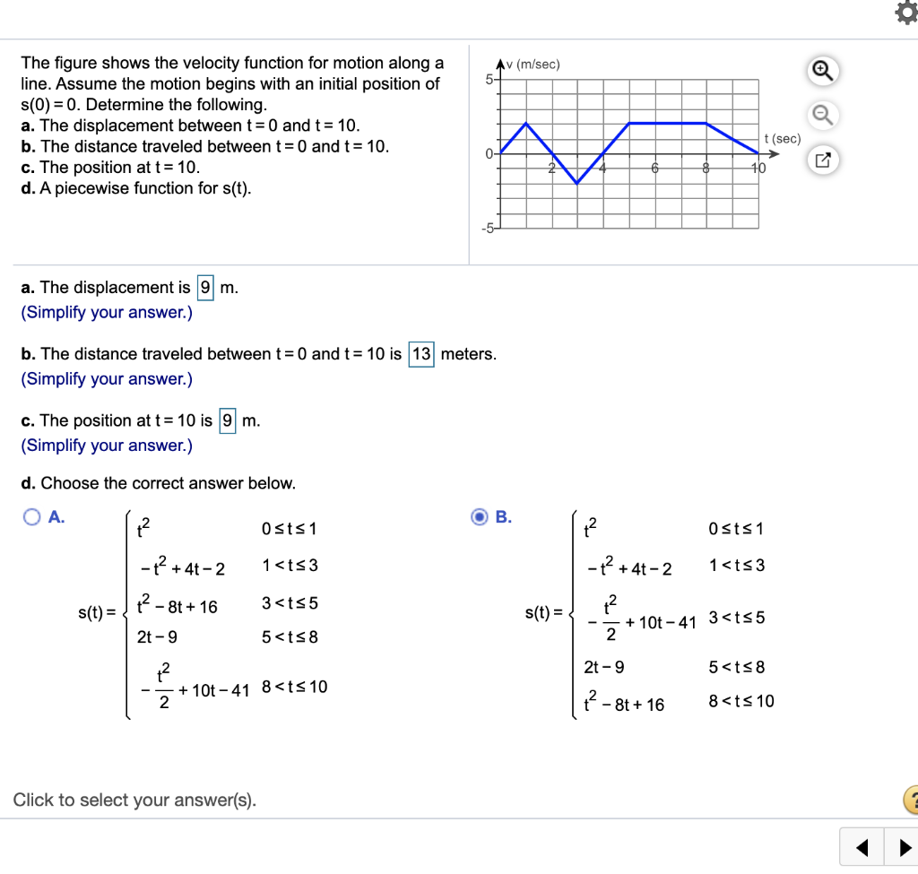 Solved Av (m/sec) 5 Q The figure shows the velocity