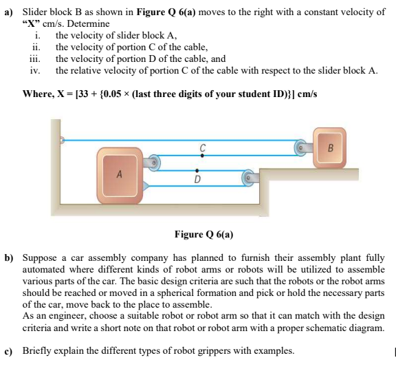 Solved a) Slider block B as shown in Figure Q 6(a) moves to