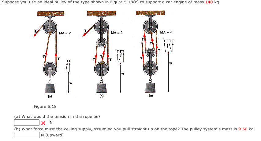 Solved Figure 5.18 (a) What would the tension in the rope | Chegg.com