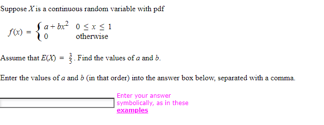 Solved Suppose X is a continuous random variable with pdf | Chegg.com