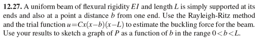 Solved 2.27. A uniform beam of flexural rigidity EI and | Chegg.com