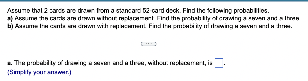 Solved Assume That 2 Cards Are Drawn From A Standard | Chegg.com