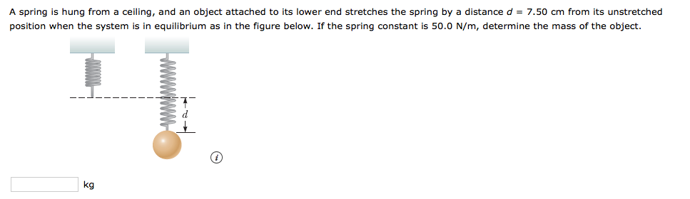 Solved A spring is hung from a ceiling, and an object | Chegg.com