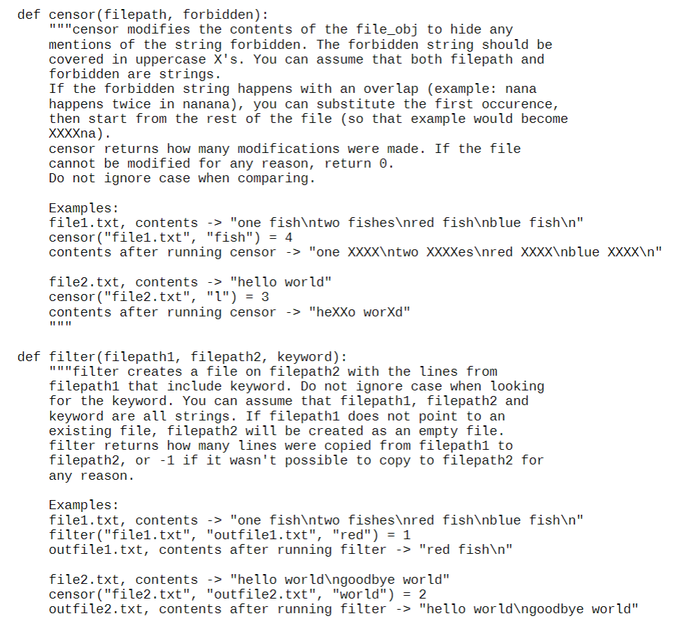 Solved In this assignment you will create two functions to | Chegg.com