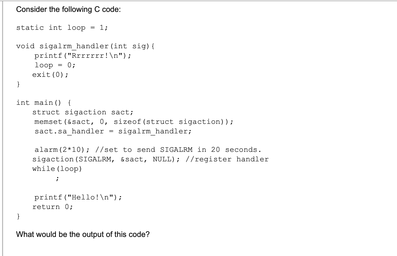 Solved What would be the output of this code? I/Option 1: a | Chegg.com