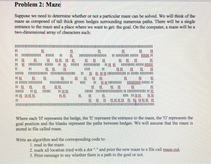 Solved Problem 2: Maze Suppose we need to determine whether | Chegg.com
