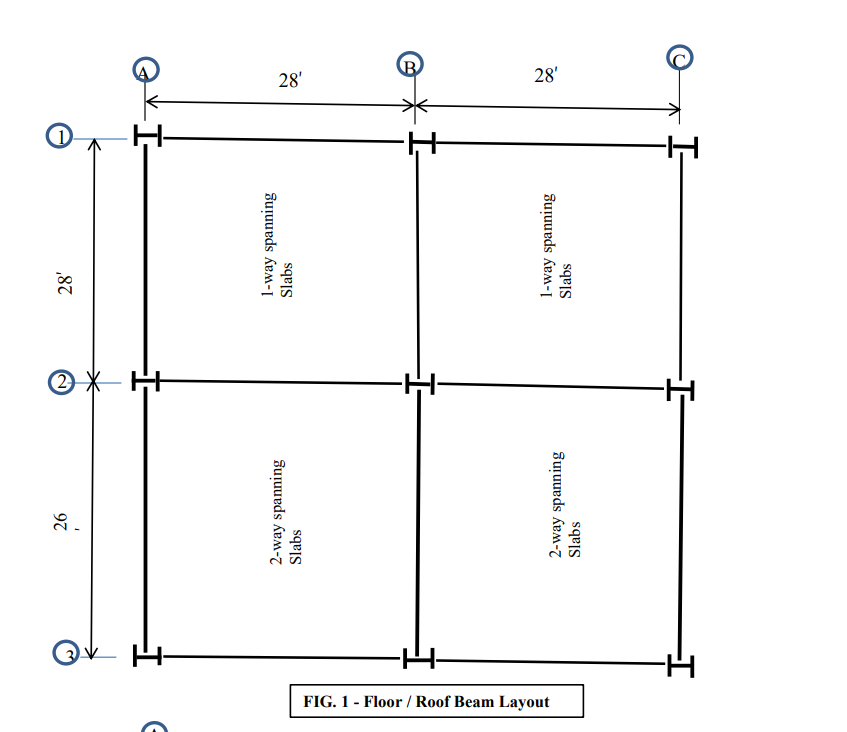 FIG. 1 Floor / Roof Beam Layout 26 2way spanning