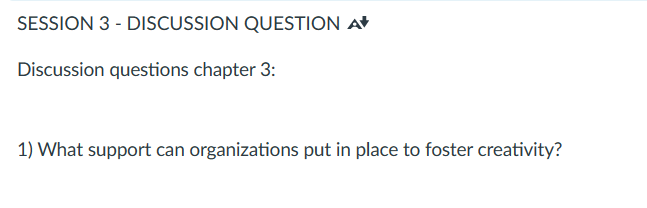 Solved SESSION 3 - DISCUSSION QUESTION A। Discussion | Chegg.com