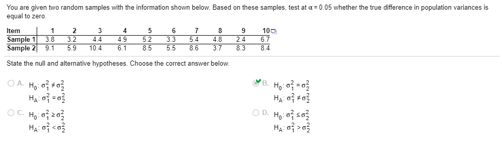 Solved You are given two random samples with the information | Chegg.com