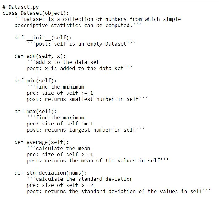 Solved # Dataset.py Class Dataset(object): "''Dataset Is A | Chegg.com