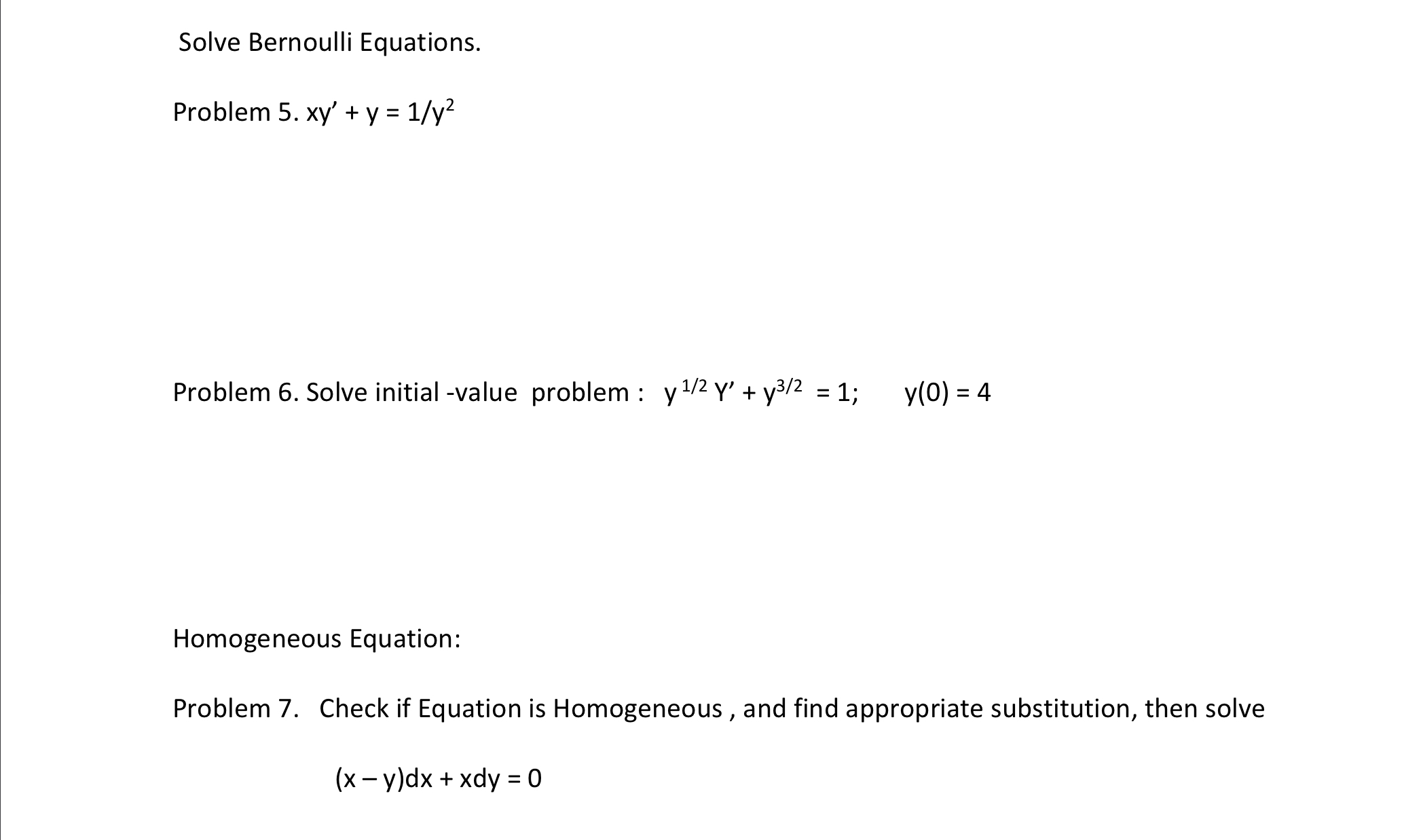 Solved Solve Bernoulli Equations Problem 5⋅xy′ Y 1 Y2