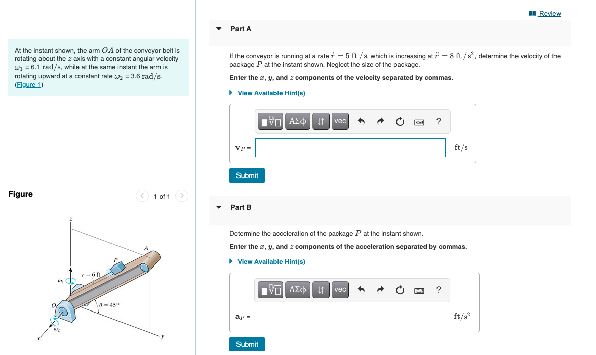 Solved Review Part A At the instant shown, the arm OA of the | Chegg.com