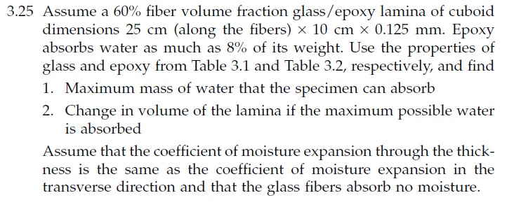 3.25 Assume A 60% Fiber Volume Fraction Glass/epoxy | Chegg.com