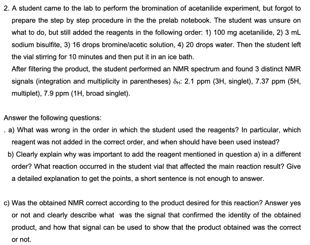 solved-2-a-student-came-to-the-lab-to-perform-the-chegg