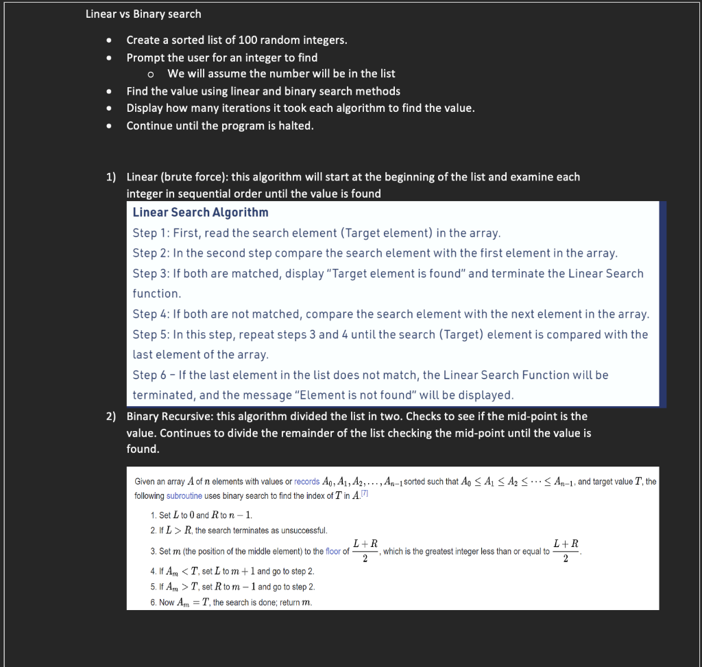 Solved **IN PYTHON** Create your own list of random | Chegg.com