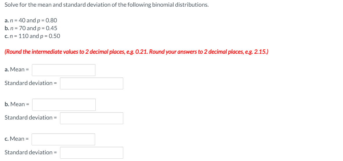 Solved Solve for the mean and standard deviation of the | Chegg.com