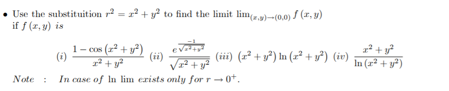 Solved . Use the substituition r2 = x2 + y2 to find the | Chegg.com