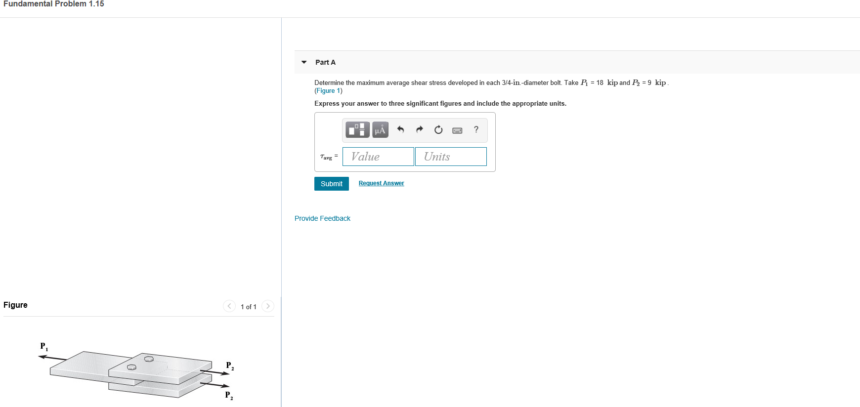 Solved Fundamental Problem 1.15 Part A Determine the maximum | Chegg.com