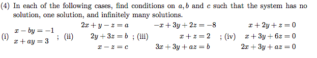 Solved (4) In Each Of The Following Cases, Find Conditions | Chegg.com