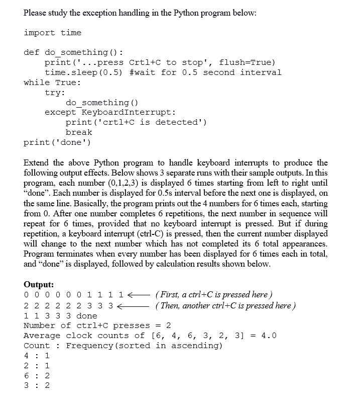 Solved Please study the exception handling in the Python