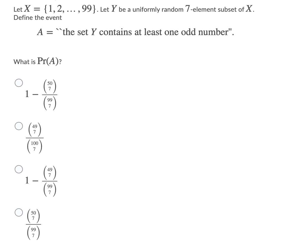 Solved Let X 1 2 99 Let Y Be A Uniformly Random 8139