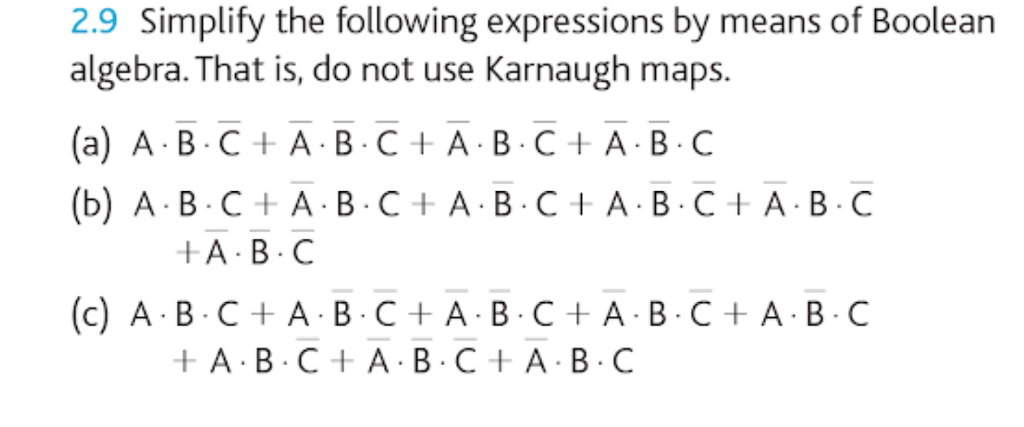 Solved 2.9 Simplify The Following Expressions By Means Of | Chegg.com