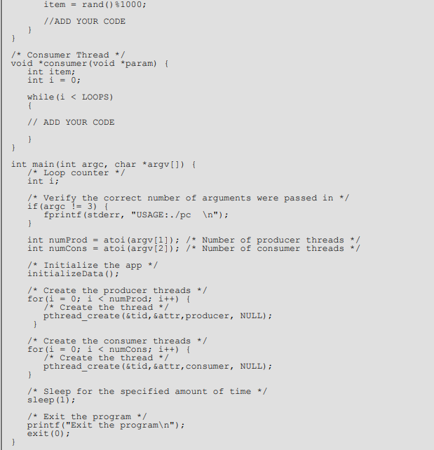 Solved /* pc.c gcc pc.c -o pc -lpthread */ #include | Chegg.com