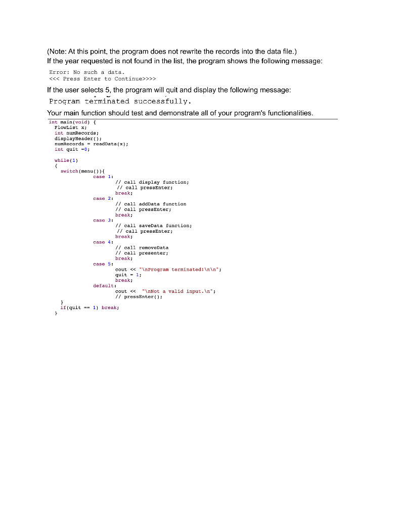 Solved C++ PROGRAM ANSWER WILL BE UPVOTED IF THE PROGRAM HAS | Chegg.com