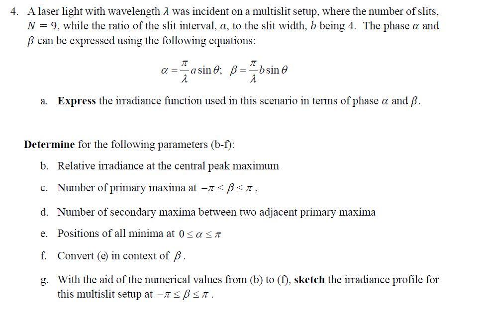 *the subject is optics and the reference is (Hecht, | Chegg.com