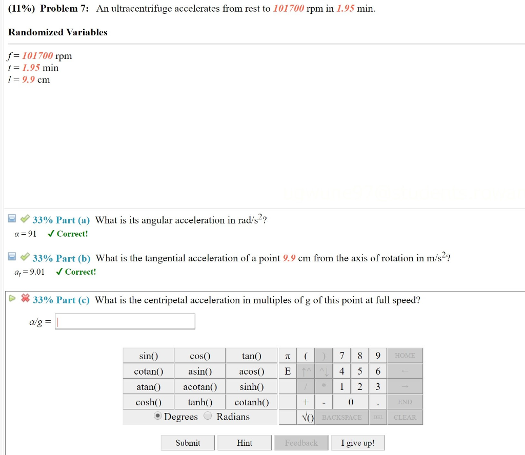 Solved An ultracentrifuge accelerates from rest to 101700