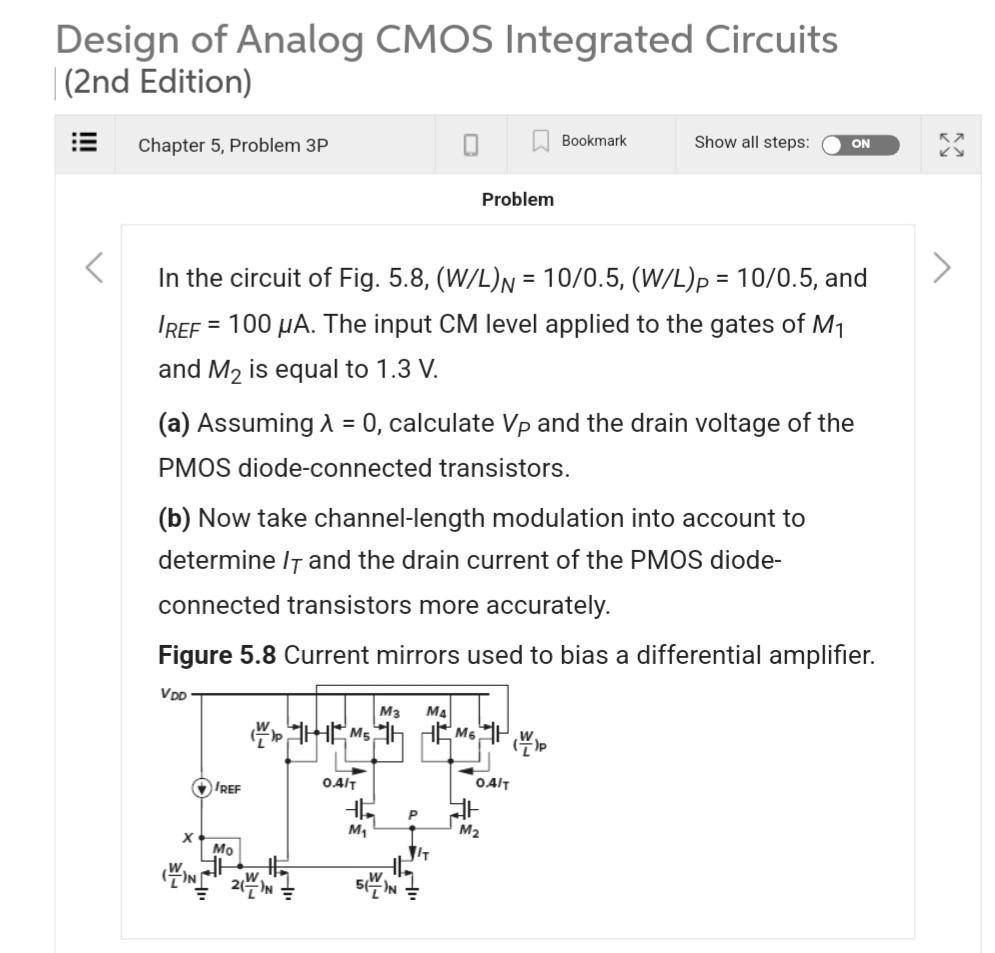 Design Of Analog CMOS Integrated Circuits |(2nd | Chegg.com