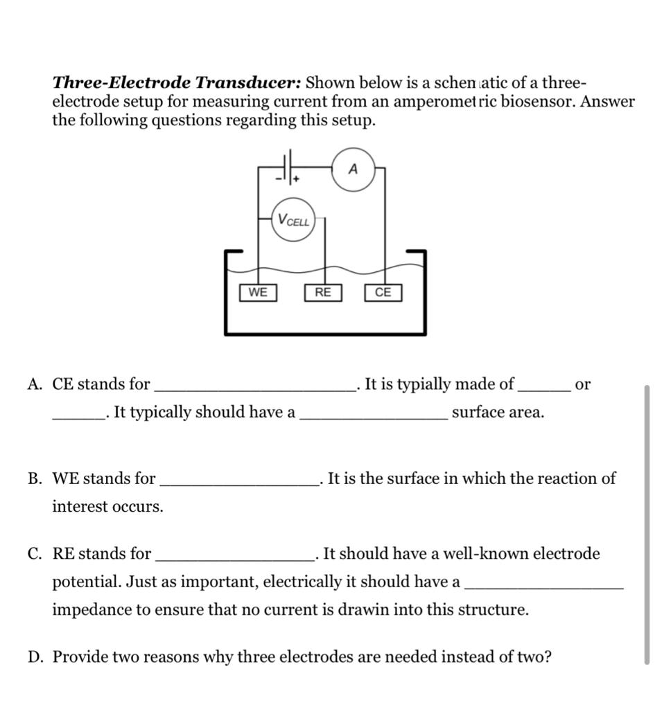 Solved ThreeElectrode Transducer Shown below is a schen