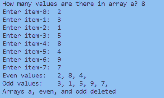 Solved Given an integer array a, create two ncw arrays, a | Chegg.com