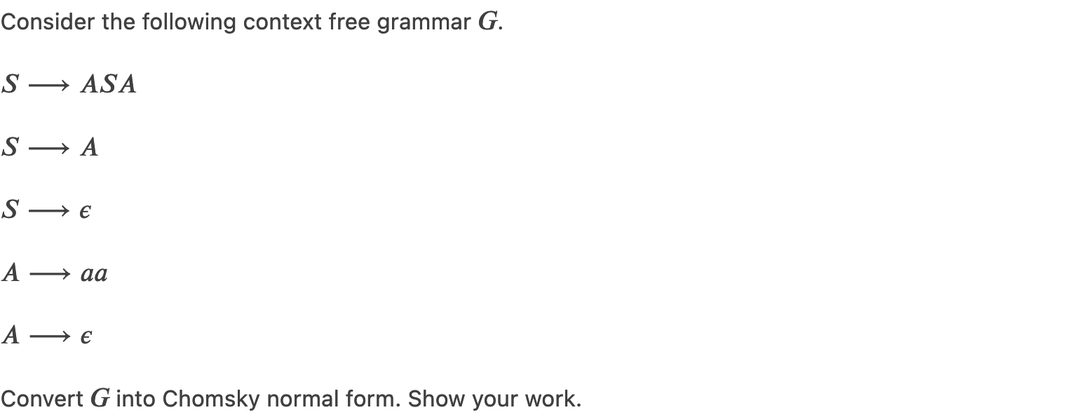 Solved Consider the following context free grammar G. S —— | Chegg.com