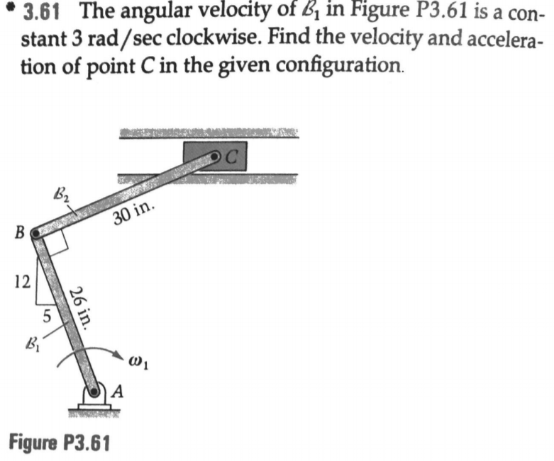 Solved 3.61 The Angular Velocity Of B1 In Figure P3.61 Is A | Chegg.com