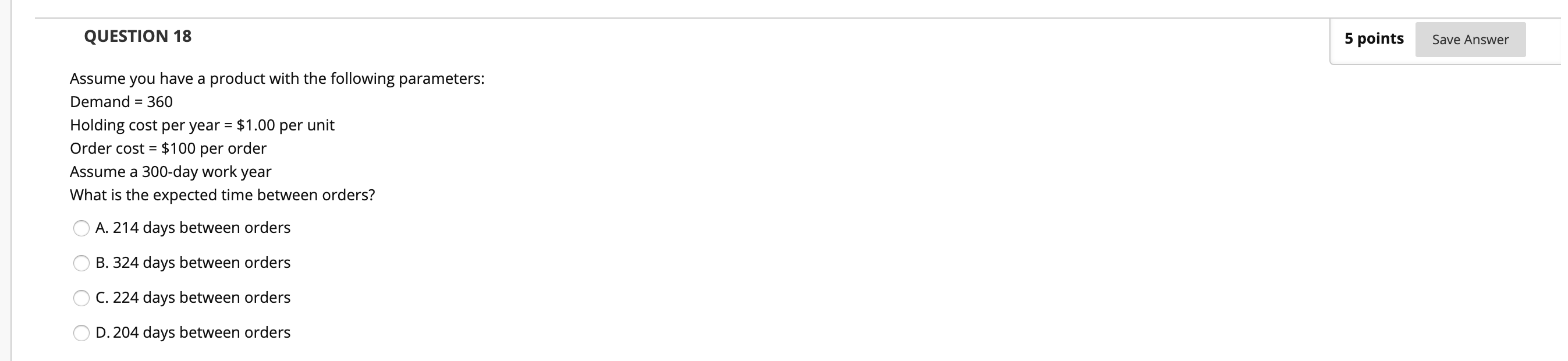 Solved QUESTION 18 5 points Save Answer Assume you have a | Chegg.com