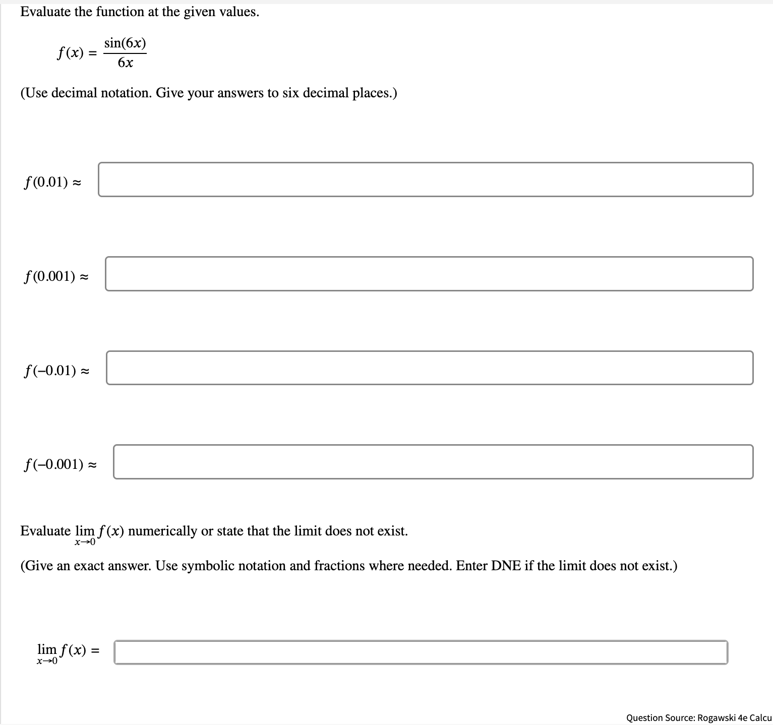 Solved Evaluate the function at the given values. \\[ | Chegg.com