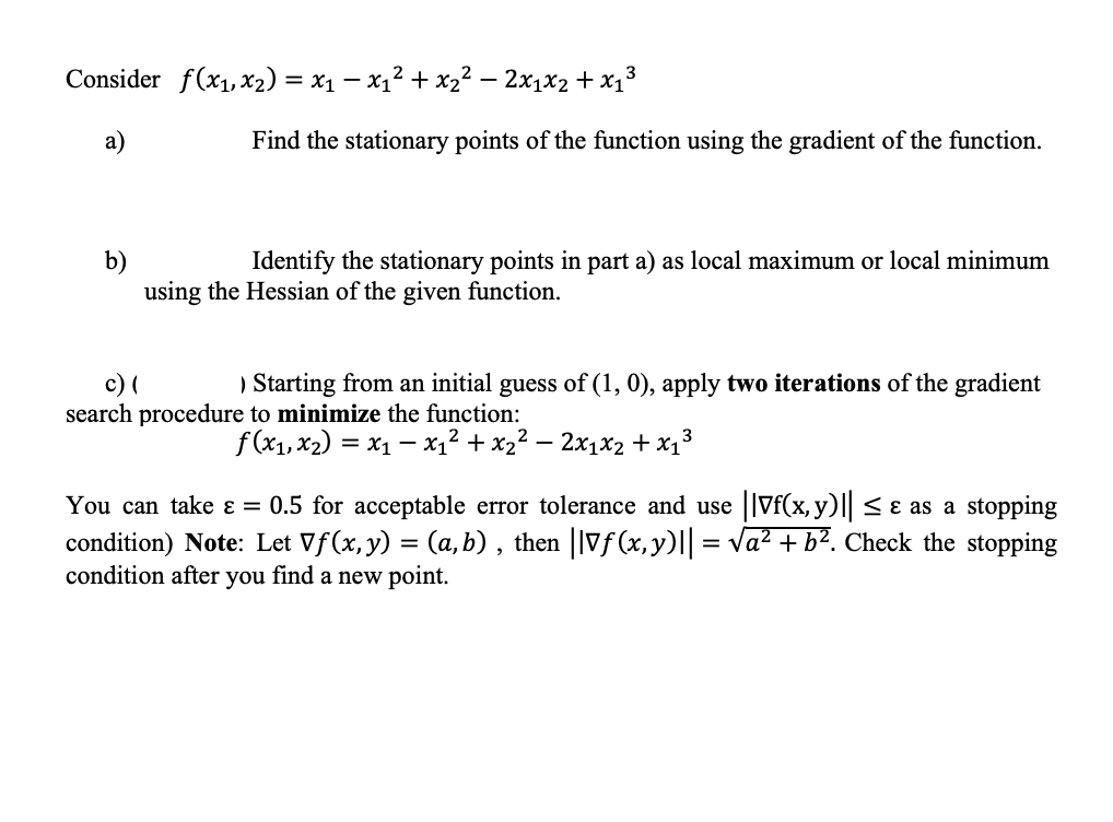 Solved Consider F X1 X2 X1 X12 X22 2x1x2 X13 A Chegg Com