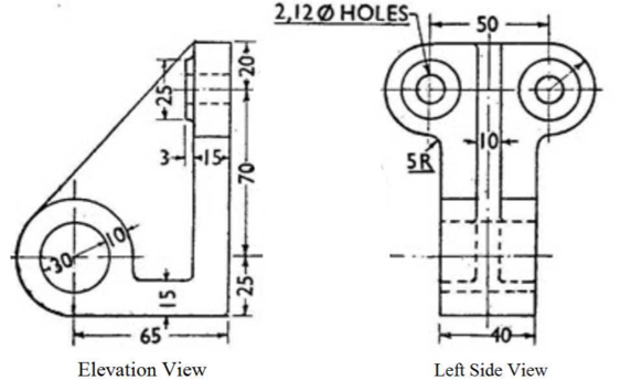Solved draw the missing view of each object and create the | Chegg.com