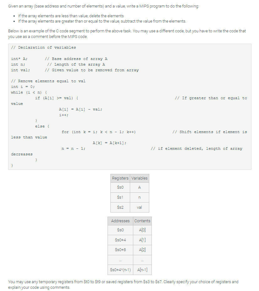 Solved Given an array (base address and number of elements) | Chegg.com