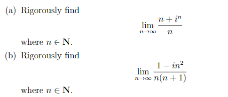 Solved (a) Rigorously Find Nti" Lim TY00 N Where NeN (b) | Chegg.com