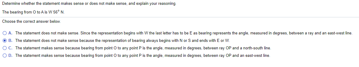 Solved Determine whether the statement makes sense or does | Chegg.com