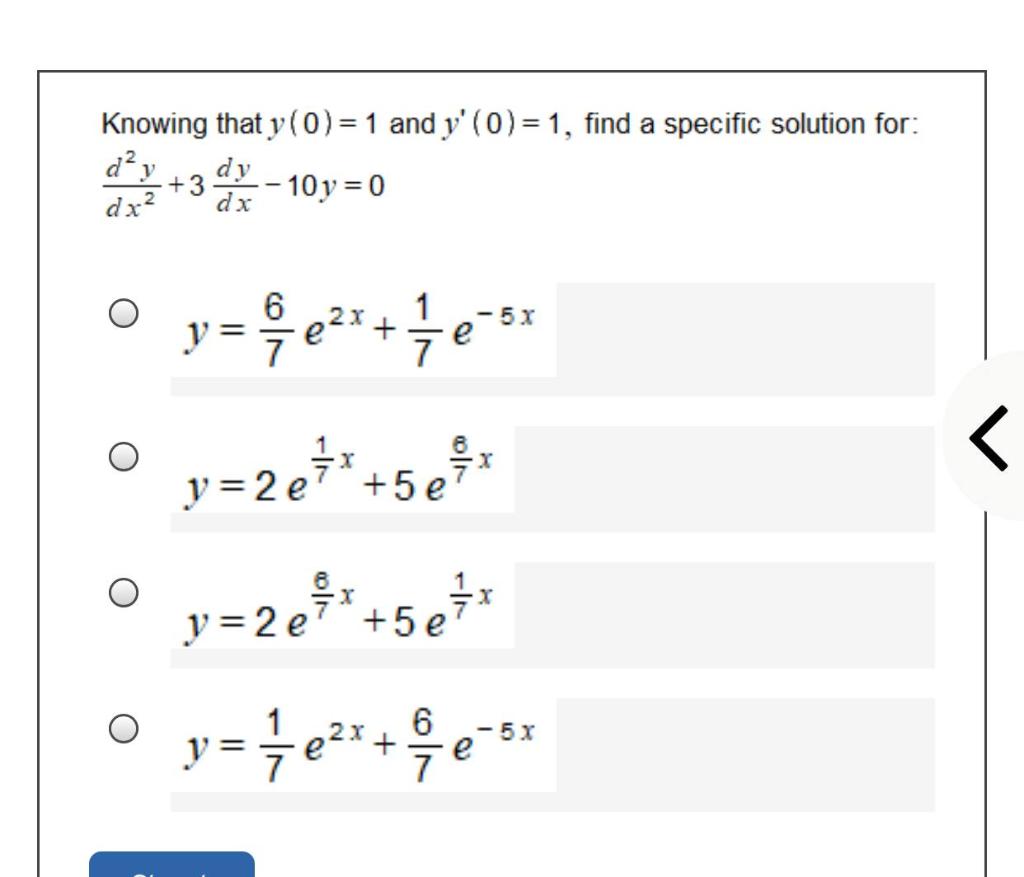 Solved Knowing that y(0) = 1 and y' (0)= 1, find a specific | Chegg.com