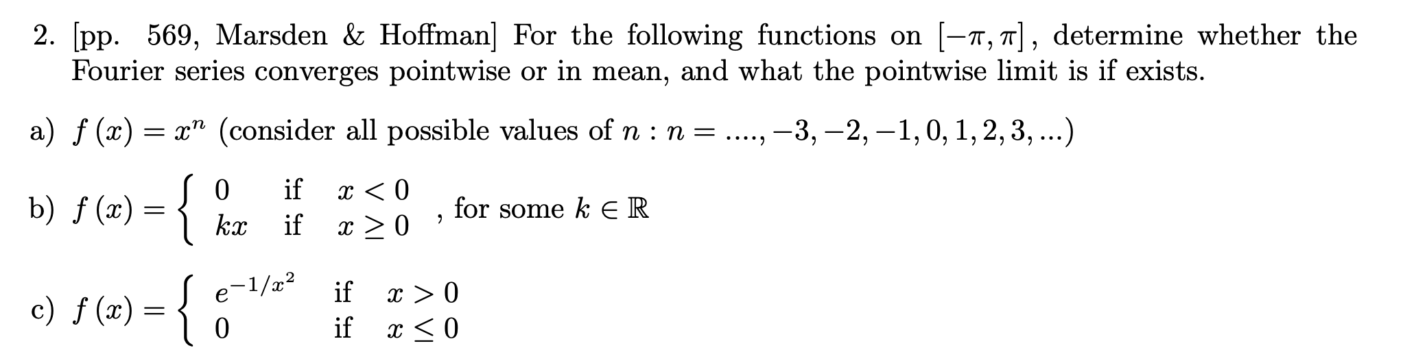 Solved 2. (pp. 569, Marsden & Hoffman) For the following | Chegg.com