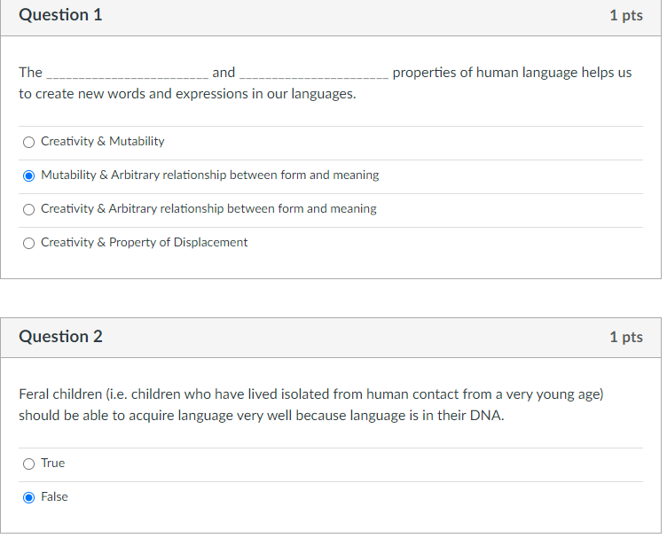 The and properties of human language helps us to | Chegg.com