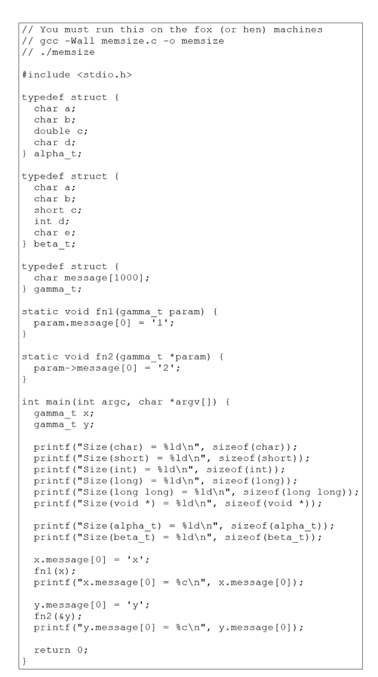 Solved 2. Now, type it in, compile and run it on a fox | Chegg.com