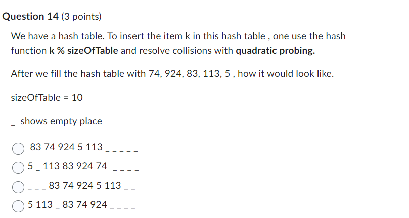 Solved We have a hash table. To insert the item k in this | Chegg.com