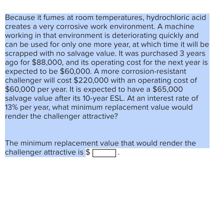 Solved Because it fumes at room temperatures, hydrochloric